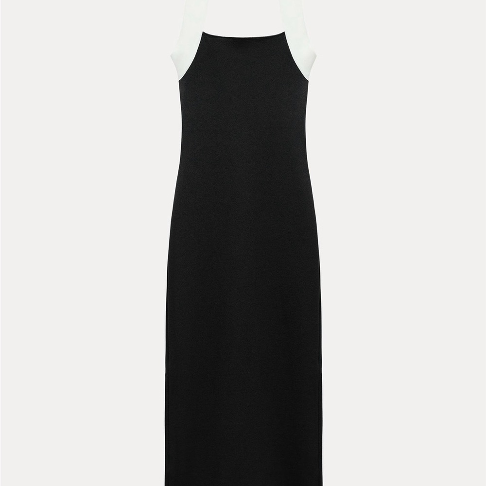 Zara Black Halter Slip Dress Cocktail